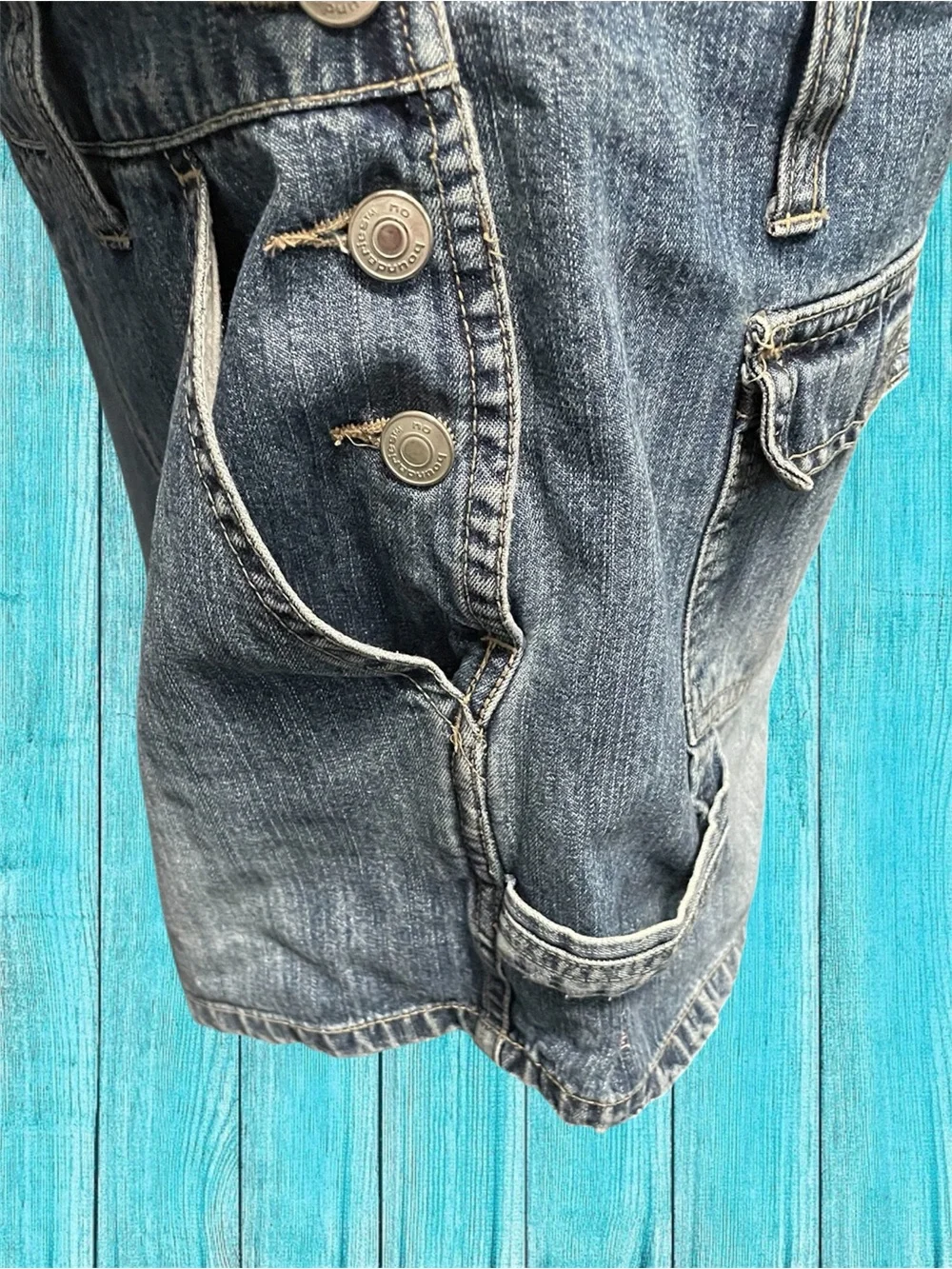 Junior’s Denim Short Overalls
